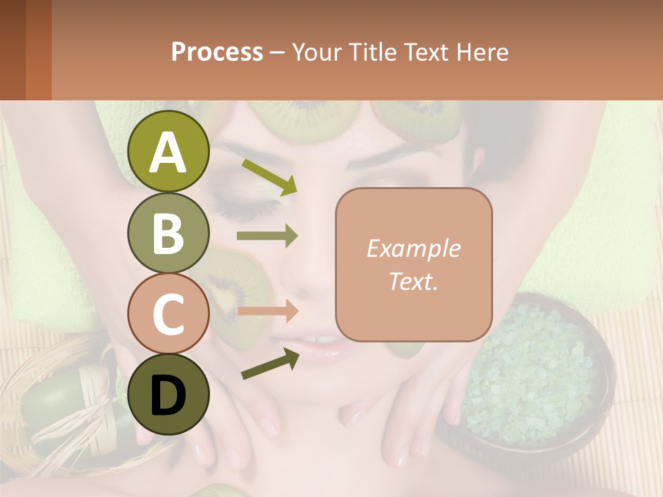 A Woman With Kiwi Slices On Her Face PowerPoint Template