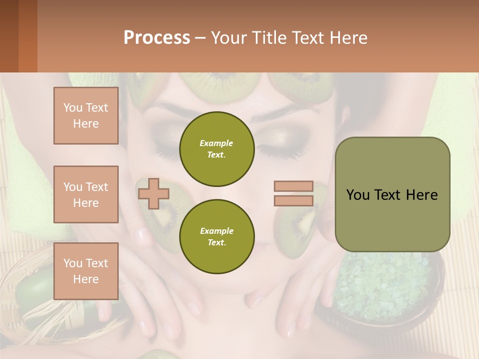 A Woman With Kiwi Slices On Her Face PowerPoint Template