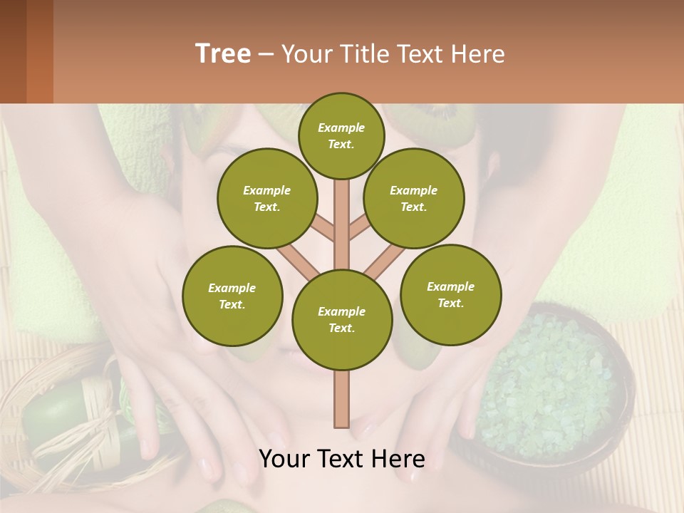 A Woman With Kiwi Slices On Her Face PowerPoint Template