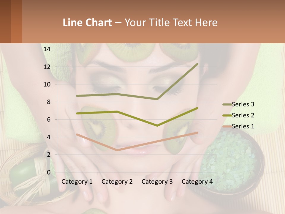 A Woman With Kiwi Slices On Her Face PowerPoint Template