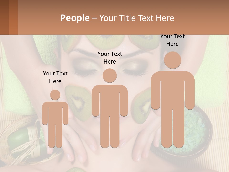 A Woman With Kiwi Slices On Her Face PowerPoint Template