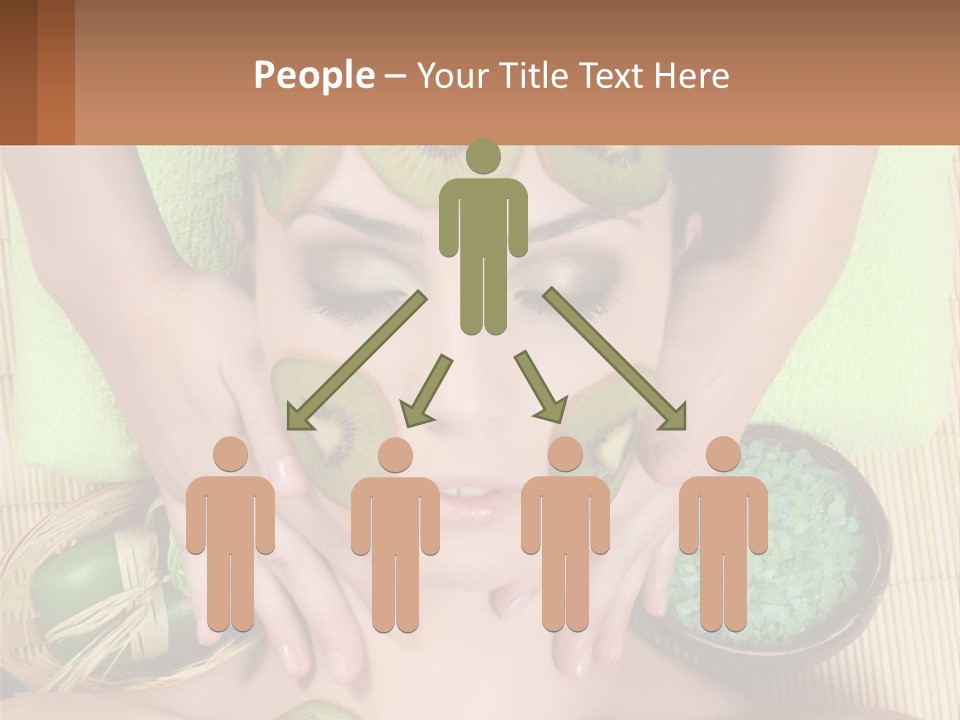 A Woman With Kiwi Slices On Her Face PowerPoint Template