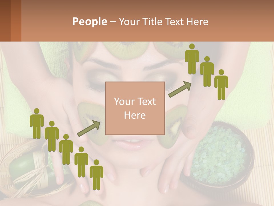 A Woman With Kiwi Slices On Her Face PowerPoint Template