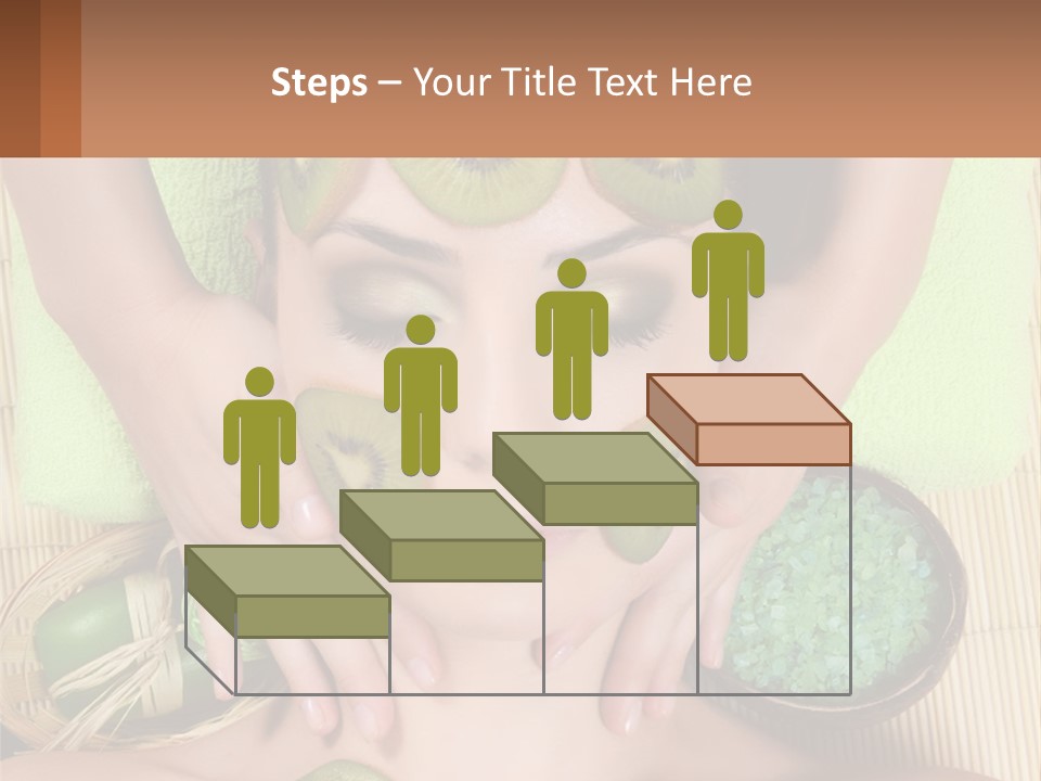 A Woman With Kiwi Slices On Her Face PowerPoint Template