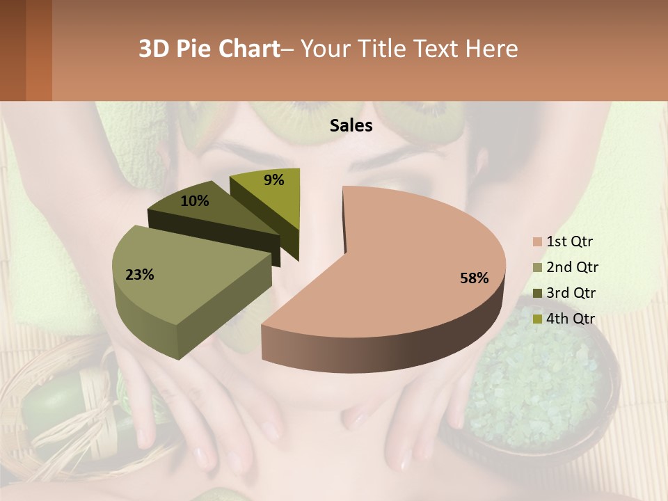 A Woman With Kiwi Slices On Her Face PowerPoint Template
