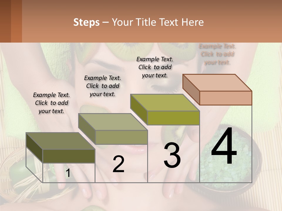 A Woman With Kiwi Slices On Her Face PowerPoint Template