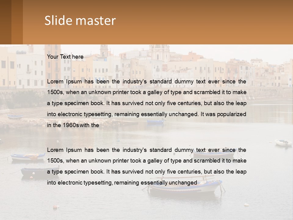 A Group Of Boats Floating On Top Of A River PowerPoint Template