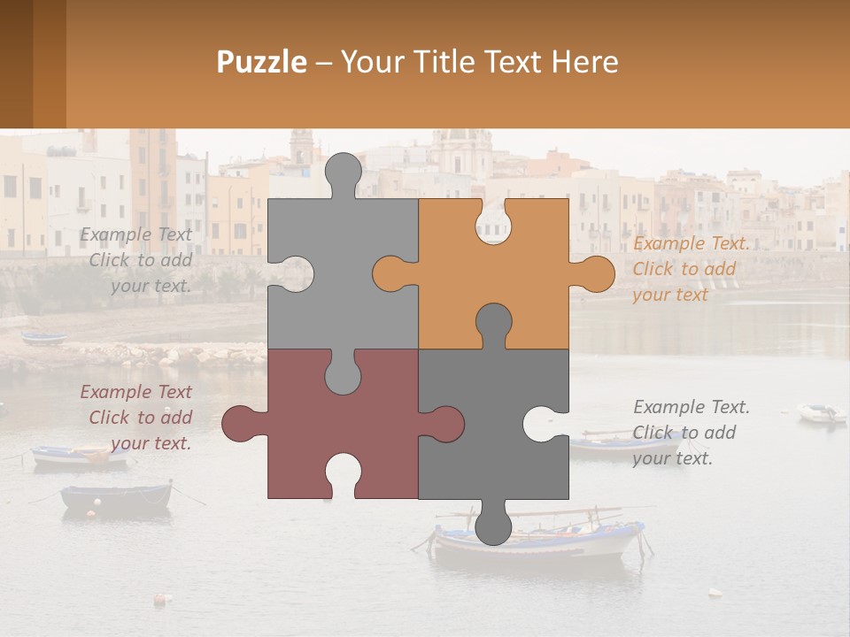 A Group Of Boats Floating On Top Of A River PowerPoint Template