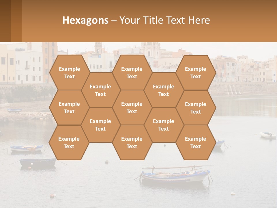 A Group Of Boats Floating On Top Of A River PowerPoint Template