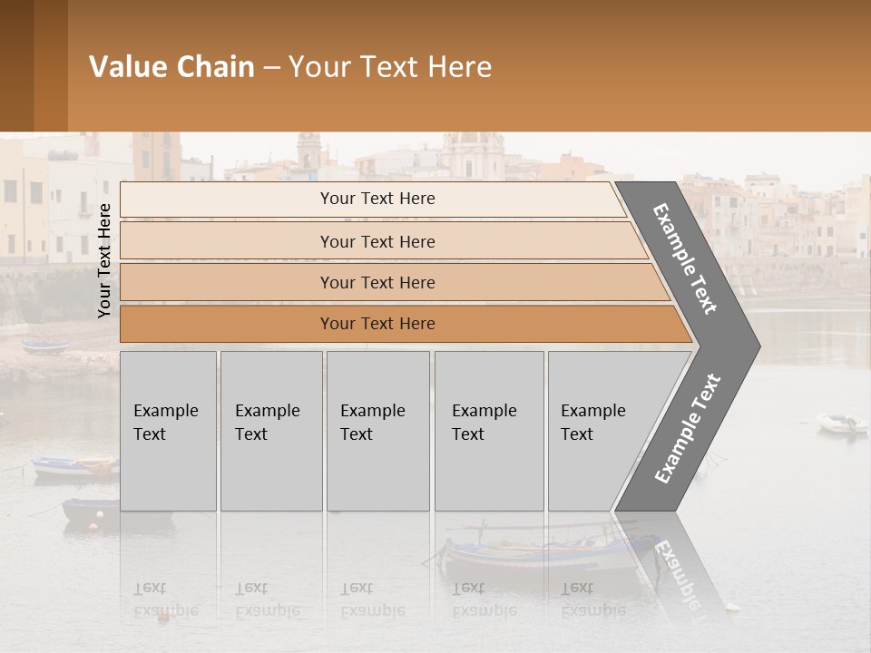 A Group Of Boats Floating On Top Of A River PowerPoint Template