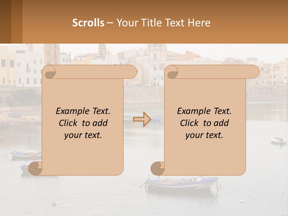 A Group Of Boats Floating On Top Of A River PowerPoint Template