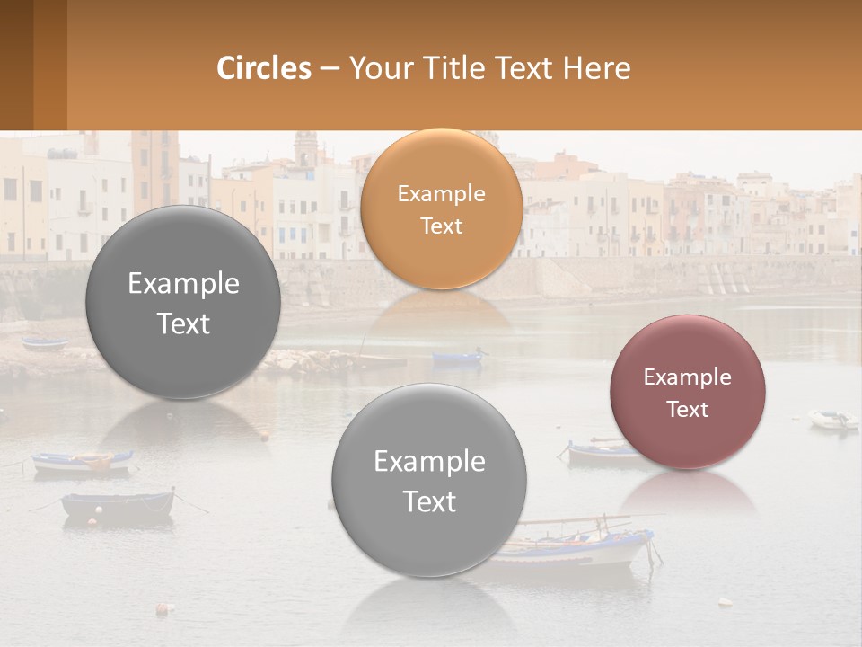 A Group Of Boats Floating On Top Of A River PowerPoint Template