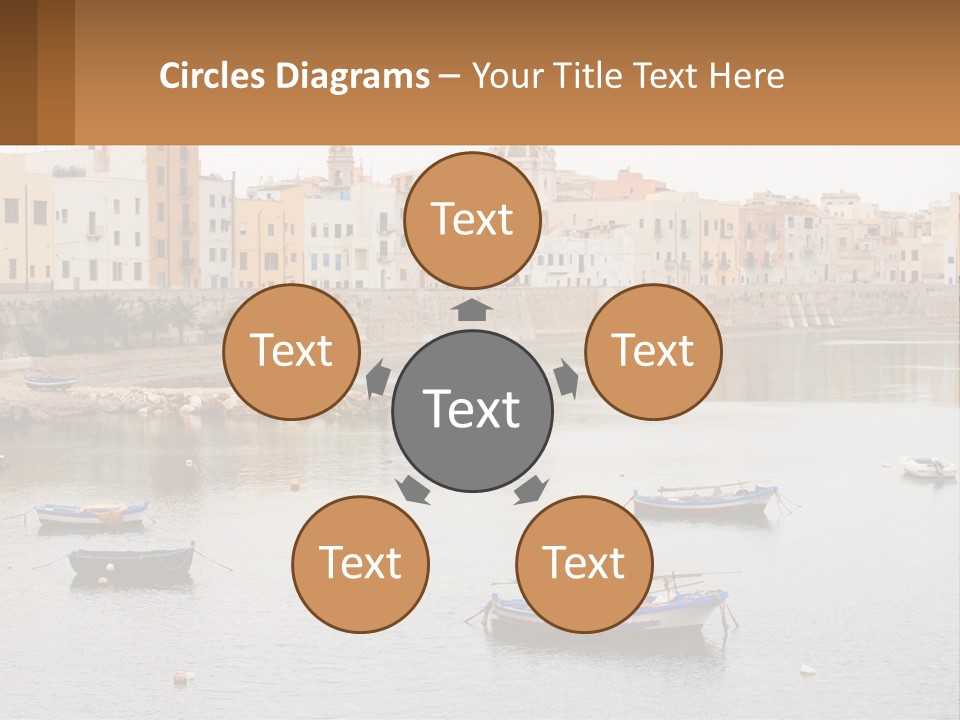 A Group Of Boats Floating On Top Of A River PowerPoint Template