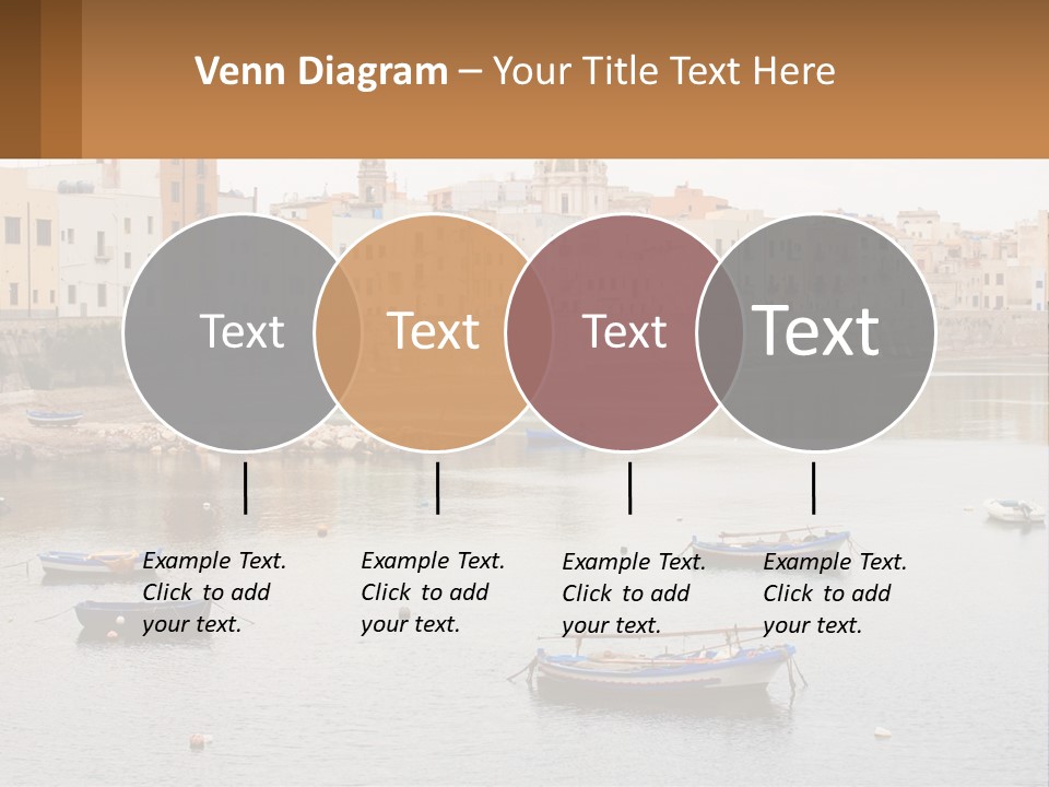 A Group Of Boats Floating On Top Of A River PowerPoint Template