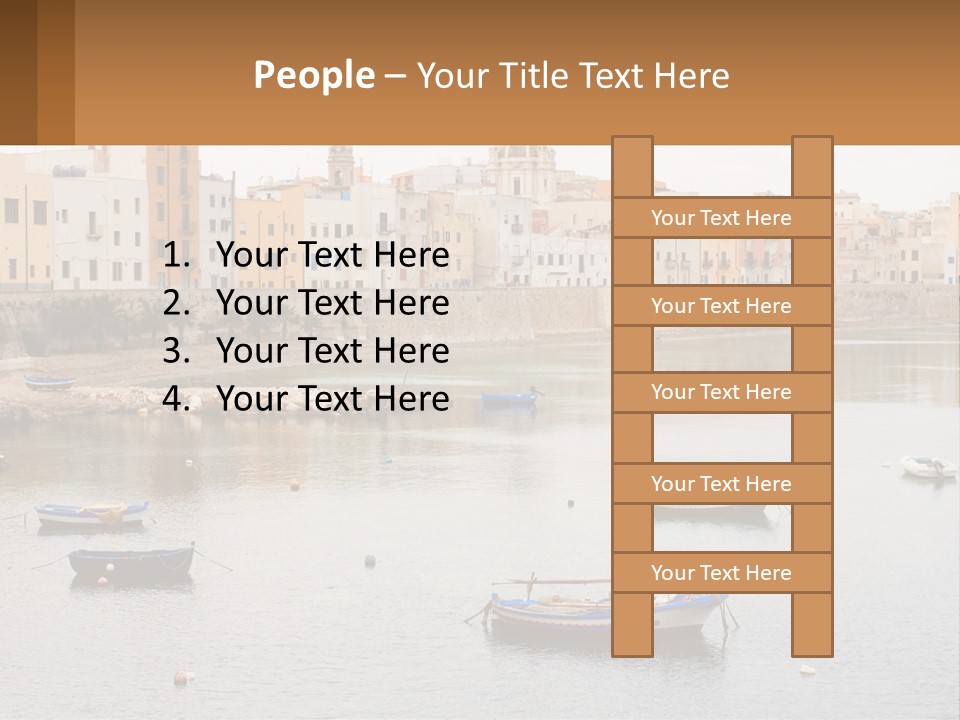 A Group Of Boats Floating On Top Of A River PowerPoint Template