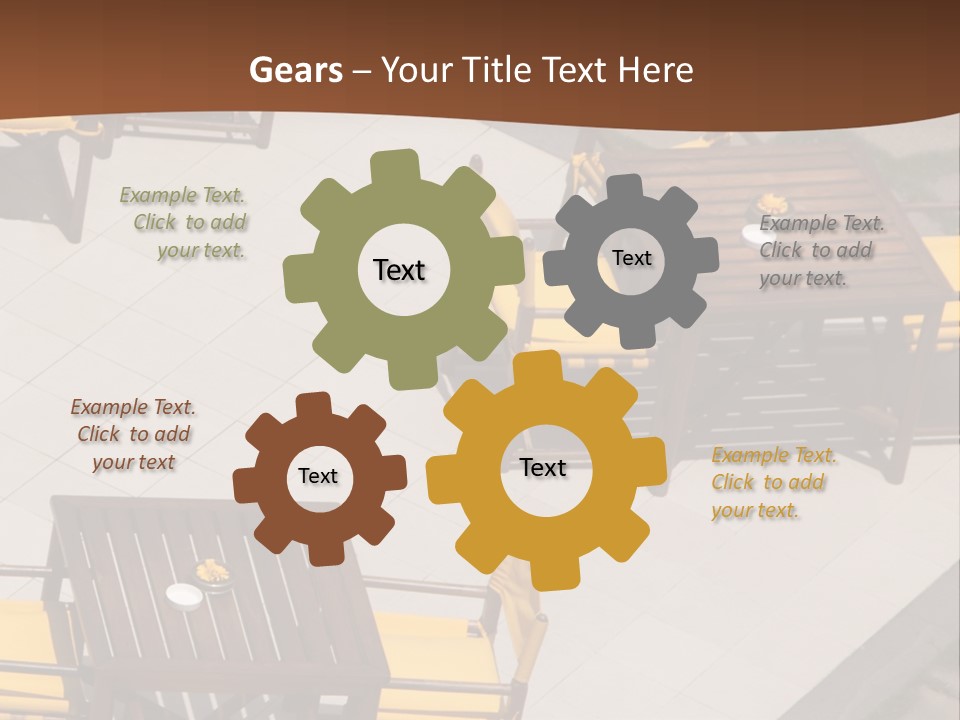 A Group Of Yellow Chairs And A Table PowerPoint Template
