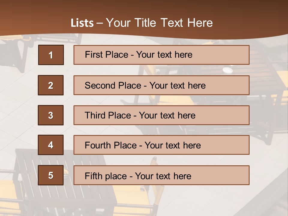 A Group Of Yellow Chairs And A Table PowerPoint Template