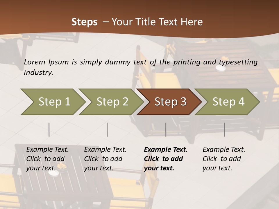 A Group Of Yellow Chairs And A Table PowerPoint Template