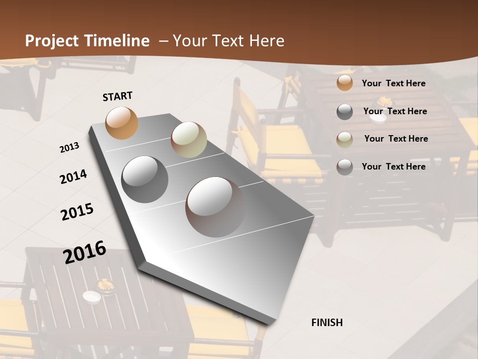 A Group Of Yellow Chairs And A Table PowerPoint Template