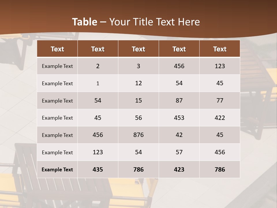 A Group Of Yellow Chairs And A Table PowerPoint Template