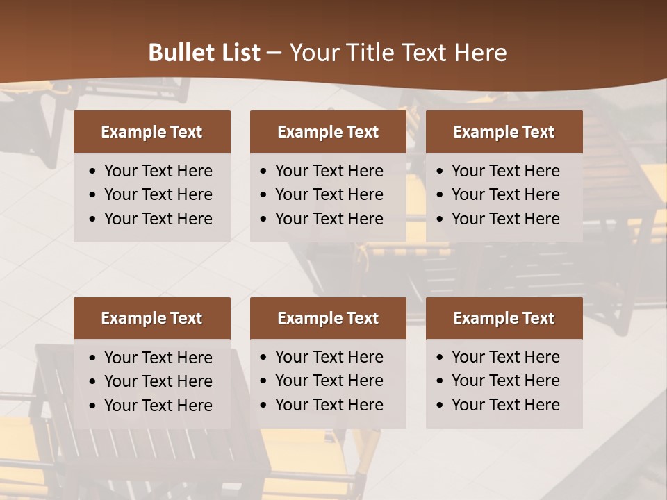 A Group Of Yellow Chairs And A Table PowerPoint Template