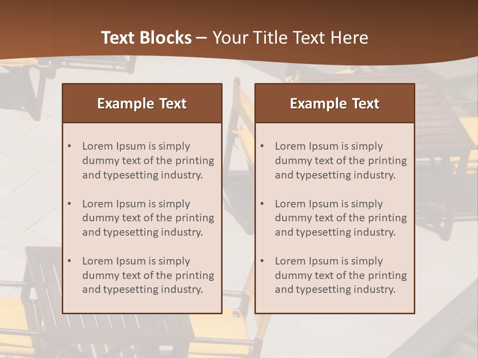 A Group Of Yellow Chairs And A Table PowerPoint Template