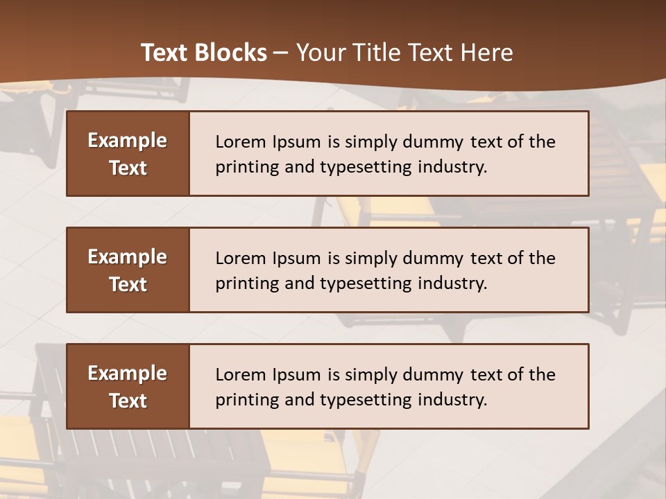 A Group Of Yellow Chairs And A Table PowerPoint Template