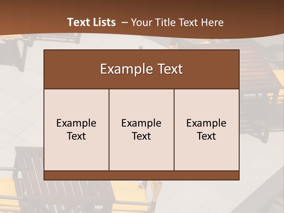 A Group Of Yellow Chairs And A Table PowerPoint Template