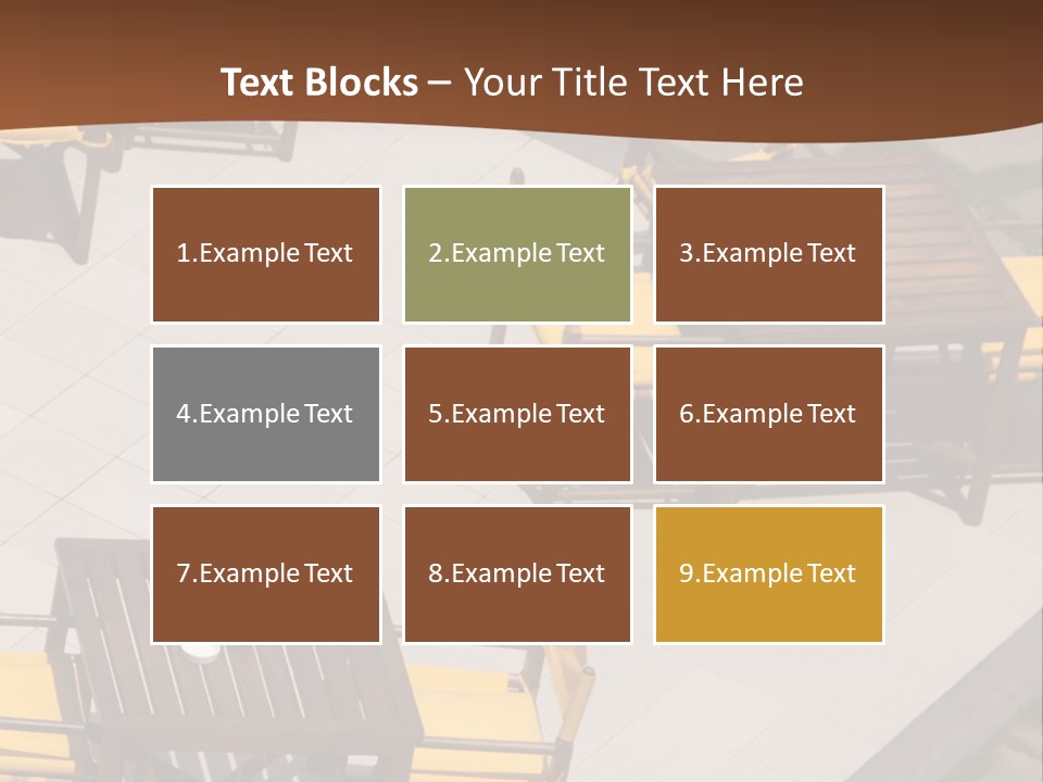 A Group Of Yellow Chairs And A Table PowerPoint Template