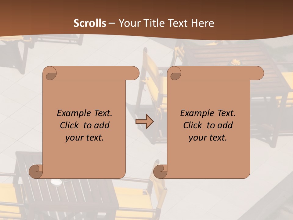 A Group Of Yellow Chairs And A Table PowerPoint Template