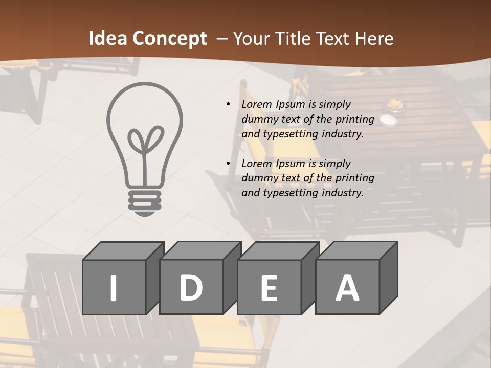 A Group Of Yellow Chairs And A Table PowerPoint Template