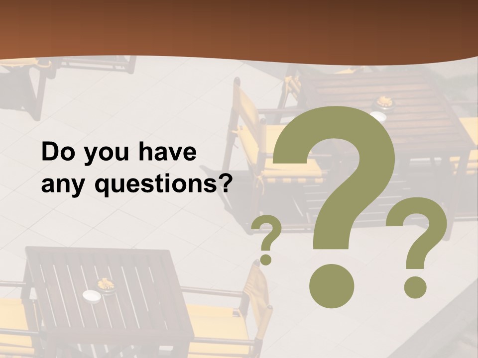 A Group Of Yellow Chairs And A Table PowerPoint Template