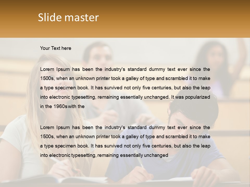 A Group Of People Sitting In A Lecture Hall PowerPoint Template