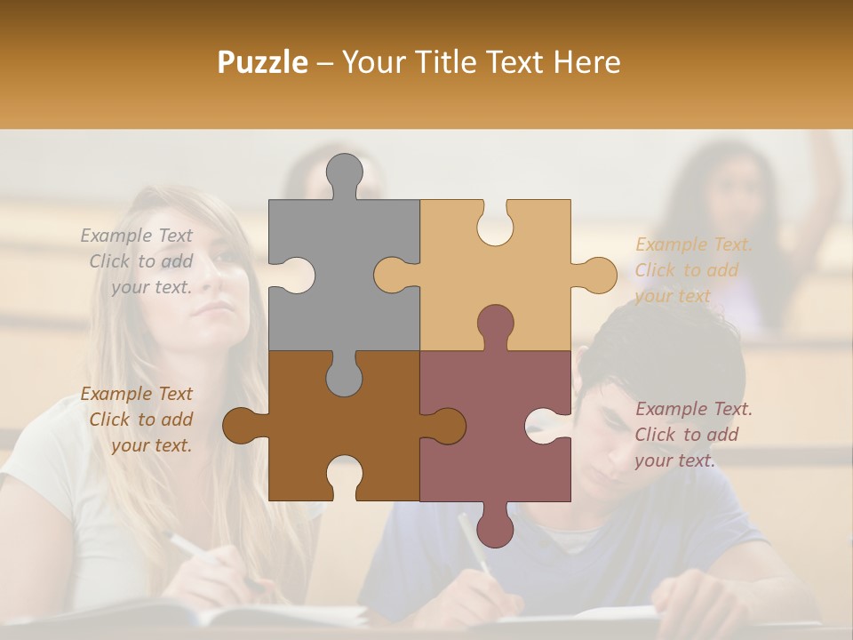 A Group Of People Sitting In A Lecture Hall PowerPoint Template