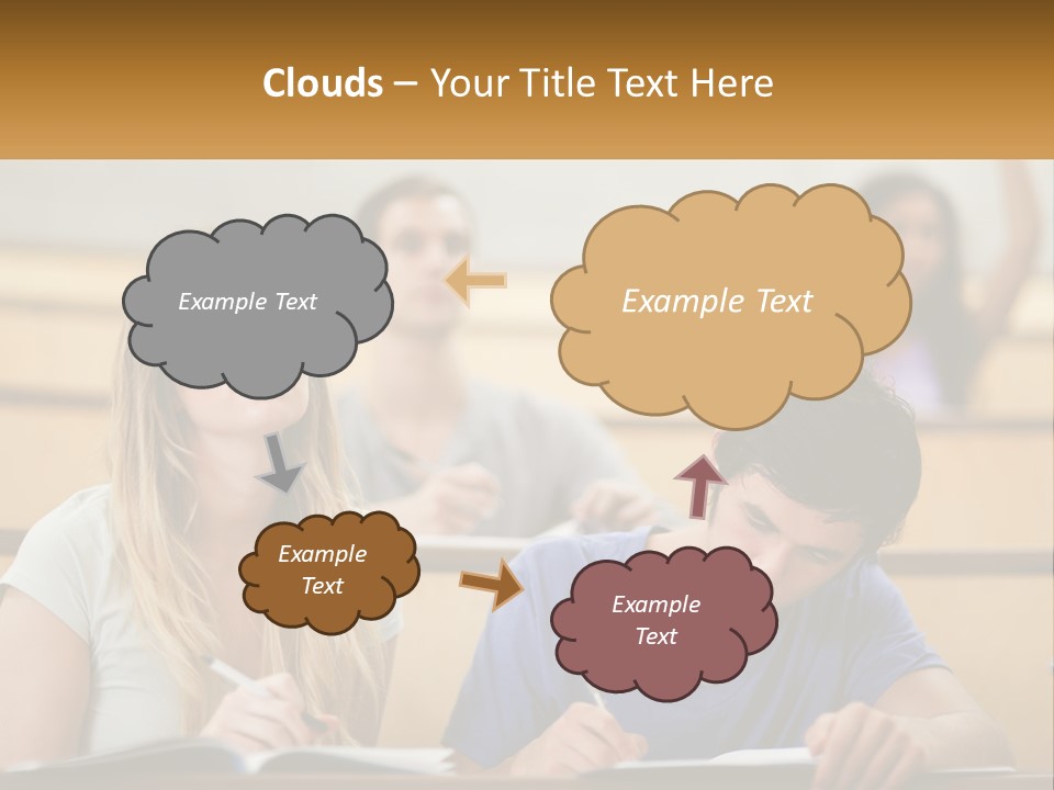 A Group Of People Sitting In A Lecture Hall PowerPoint Template