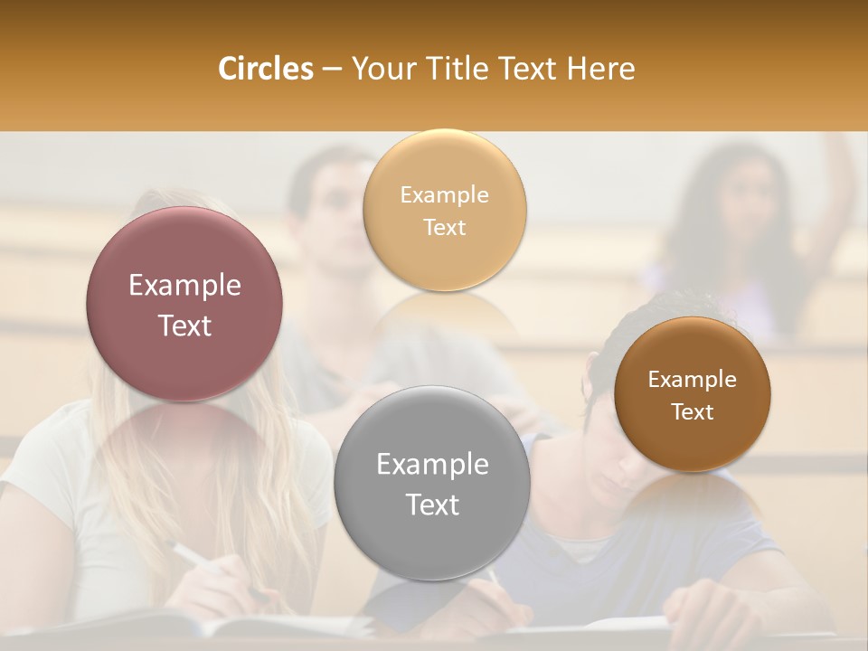 A Group Of People Sitting In A Lecture Hall PowerPoint Template