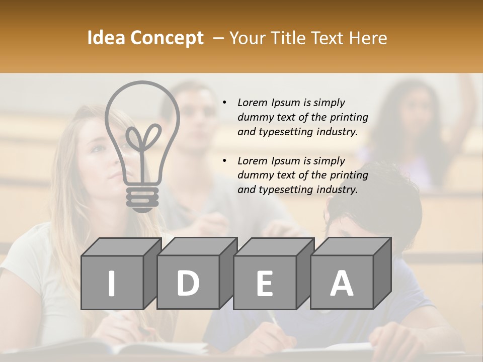 A Group Of People Sitting In A Lecture Hall PowerPoint Template