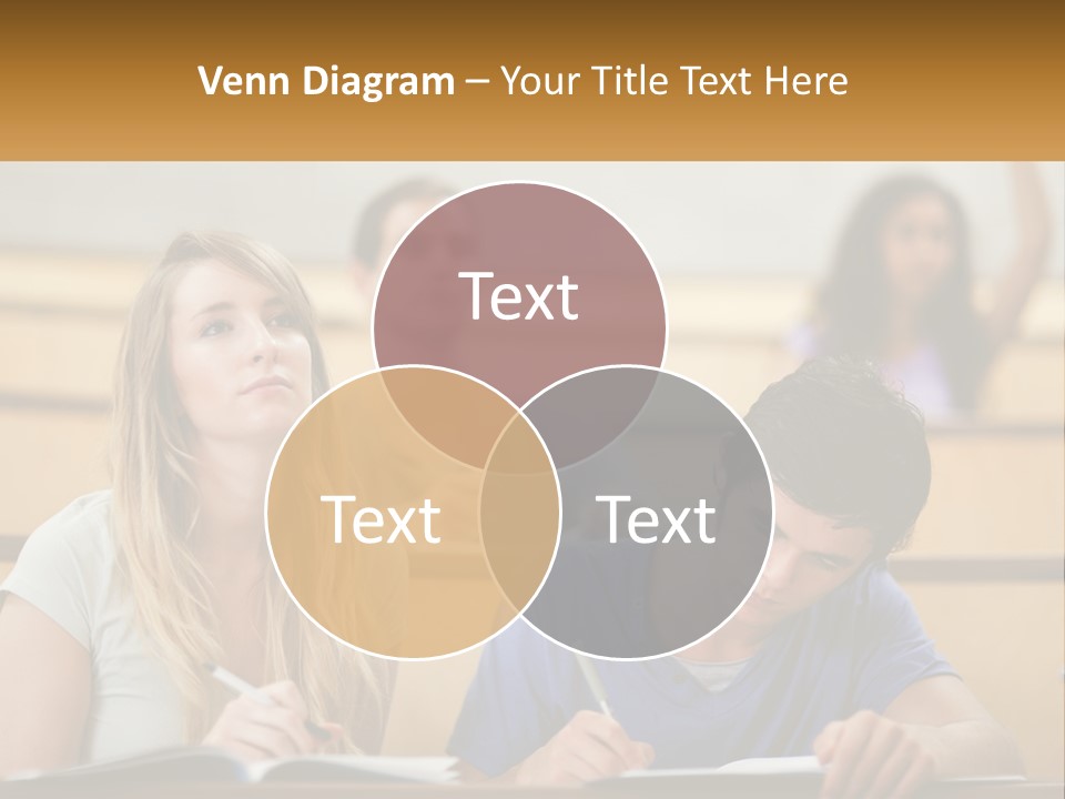 A Group Of People Sitting In A Lecture Hall PowerPoint Template