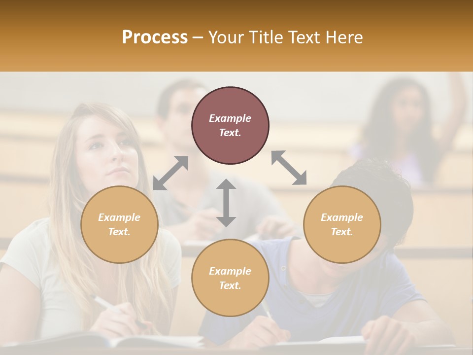 A Group Of People Sitting In A Lecture Hall PowerPoint Template