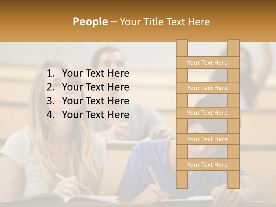 A Group Of People Sitting In A Lecture Hall PowerPoint Template