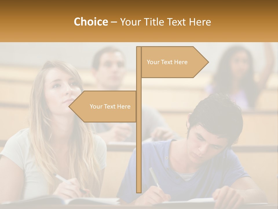A Group Of People Sitting In A Lecture Hall PowerPoint Template