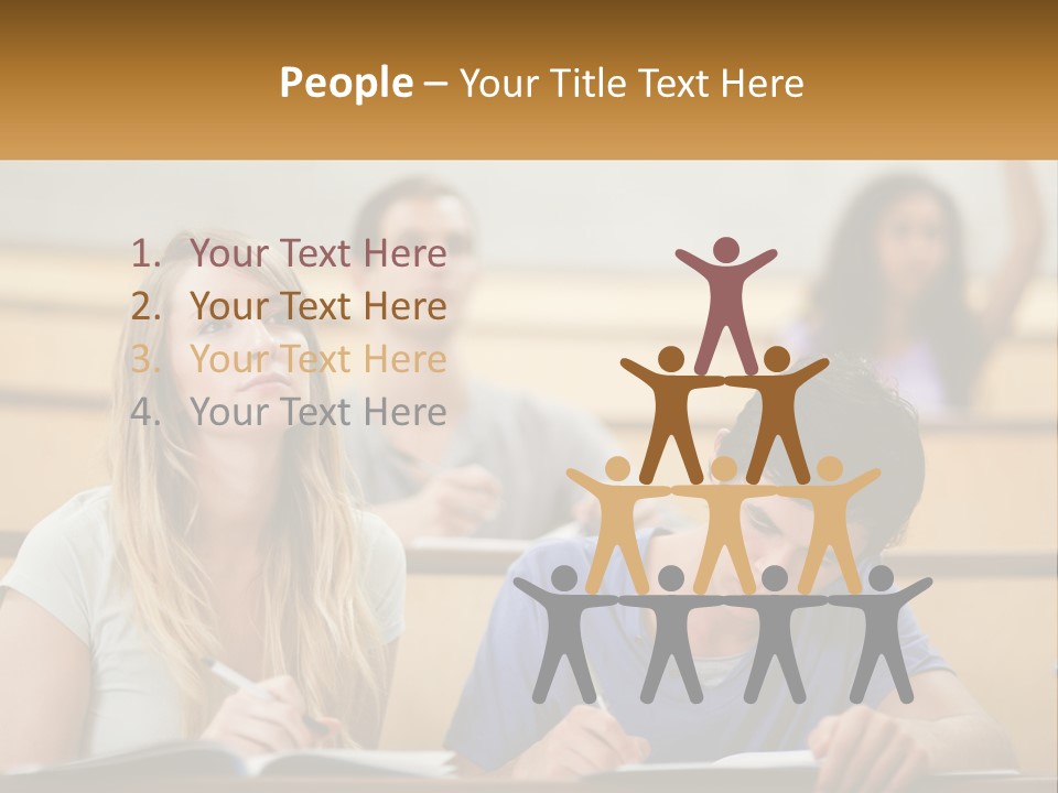 A Group Of People Sitting In A Lecture Hall PowerPoint Template
