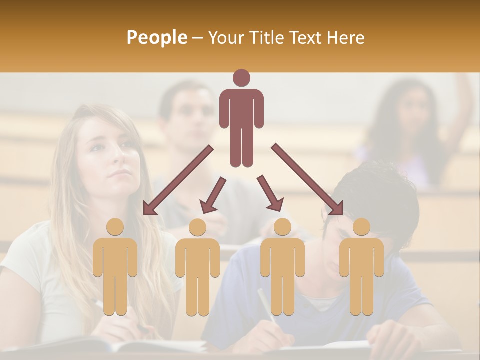 A Group Of People Sitting In A Lecture Hall PowerPoint Template