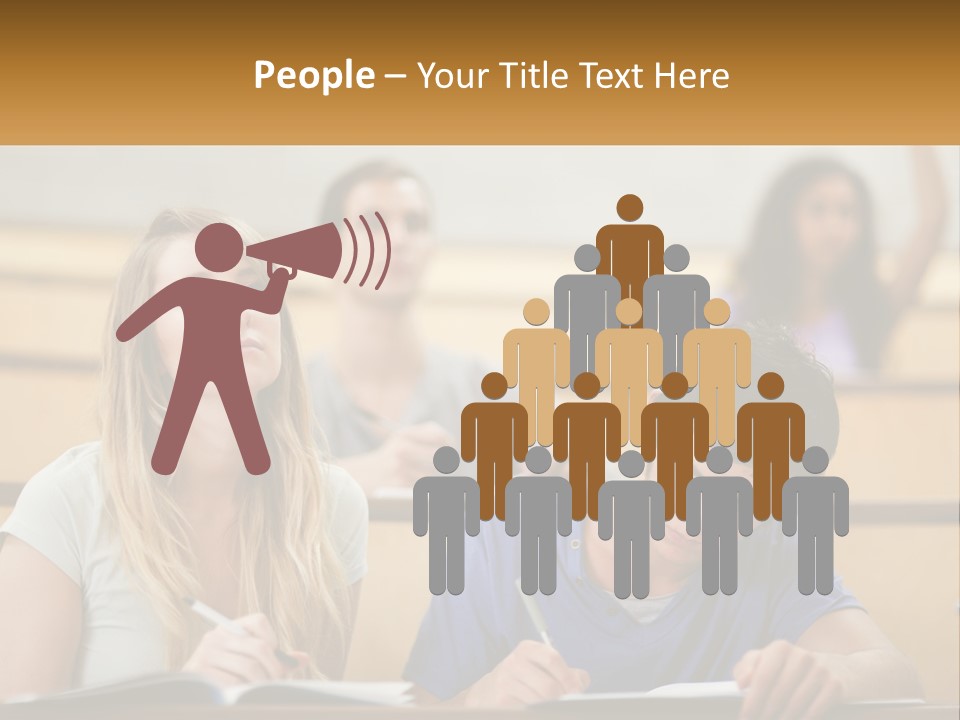 A Group Of People Sitting In A Lecture Hall PowerPoint Template