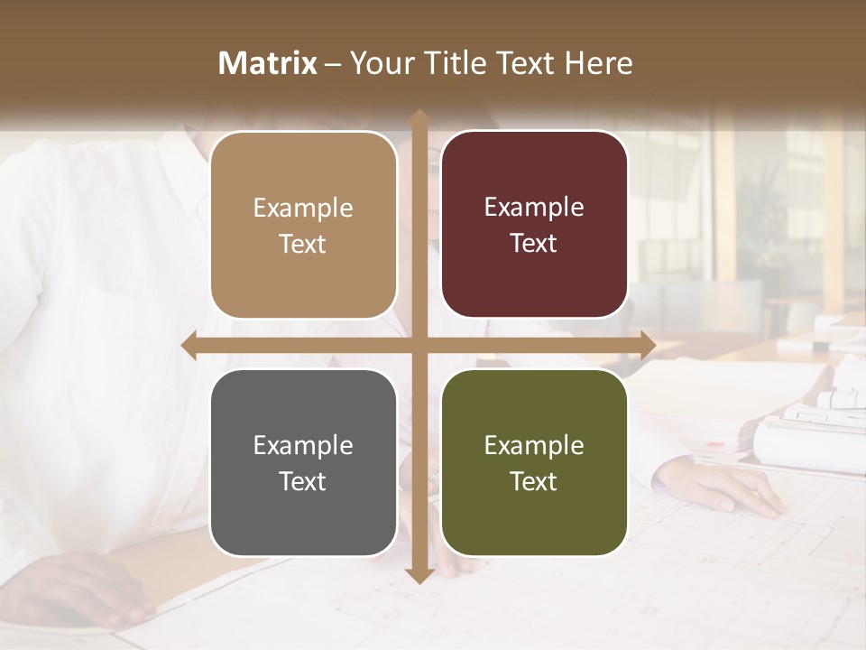 A Man And Woman Sitting At A Desk In An Office PowerPoint Template
