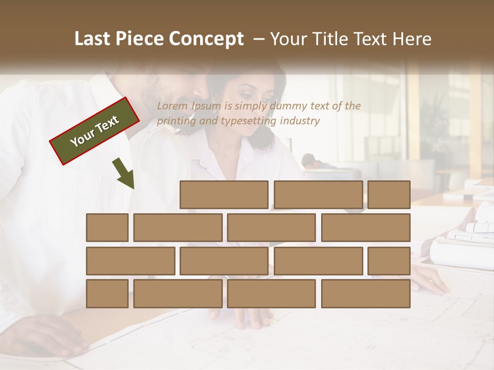 A Man And Woman Sitting At A Desk In An Office PowerPoint Template