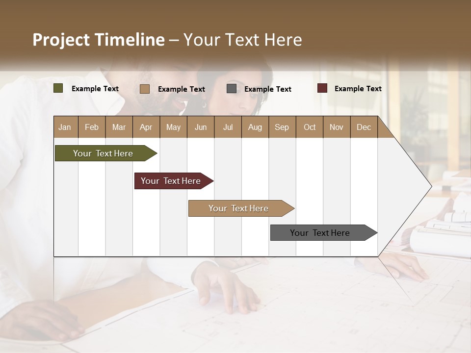 A Man And Woman Sitting At A Desk In An Office PowerPoint Template