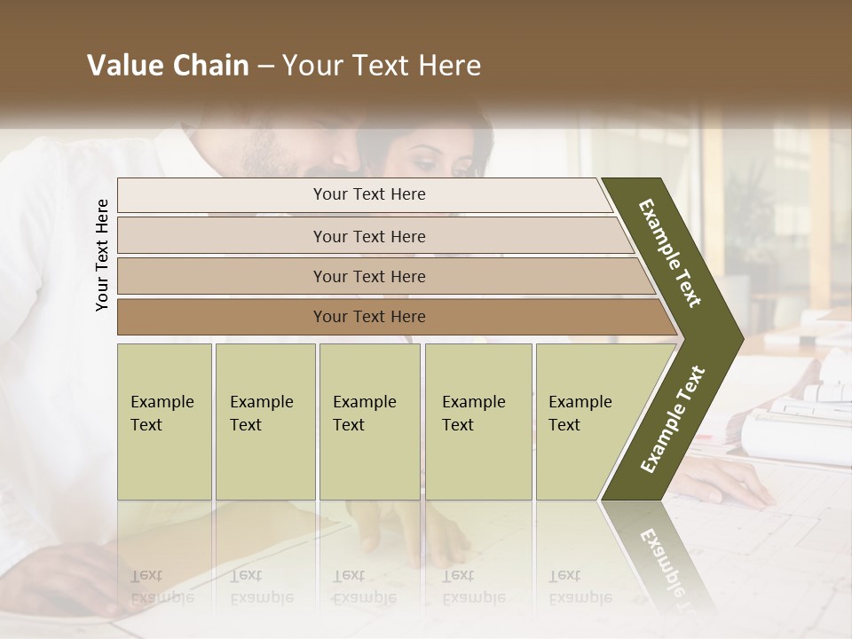 A Man And Woman Sitting At A Desk In An Office PowerPoint Template
