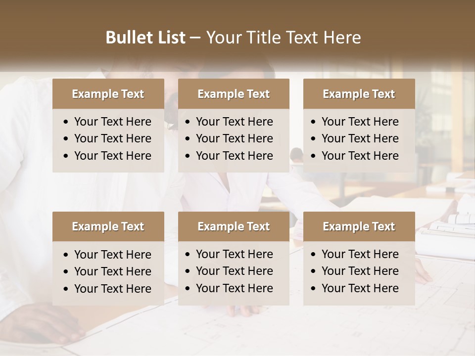A Man And Woman Sitting At A Desk In An Office PowerPoint Template