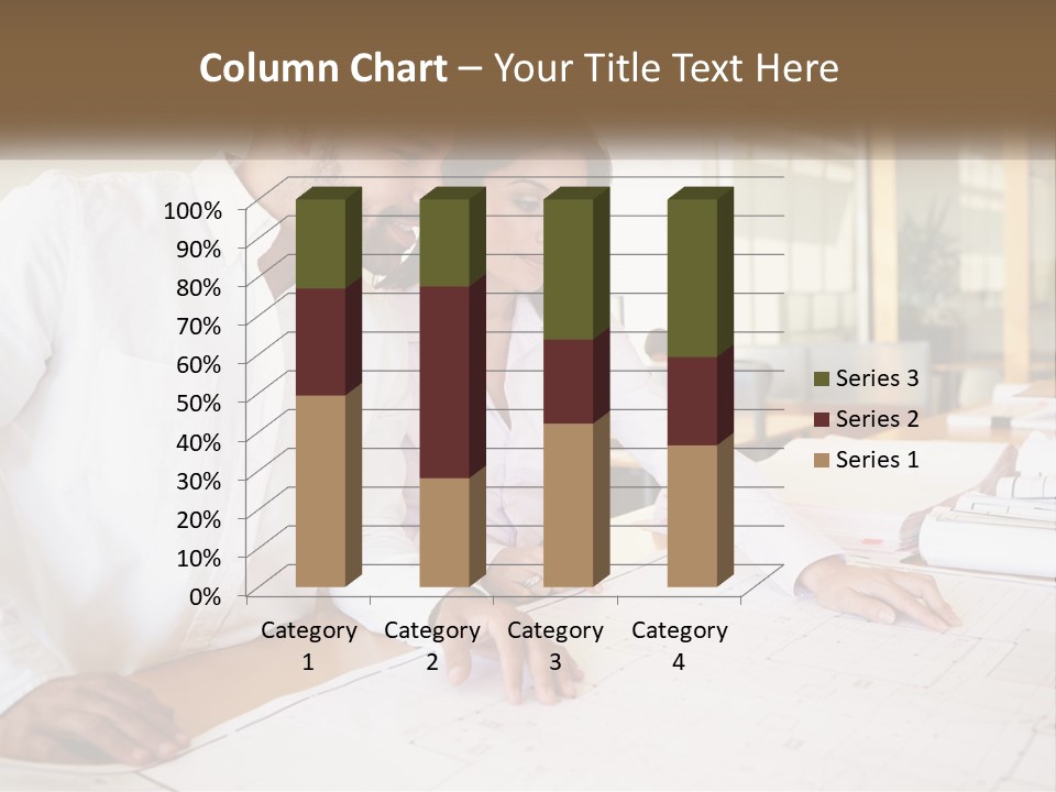 A Man And Woman Sitting At A Desk In An Office PowerPoint Template